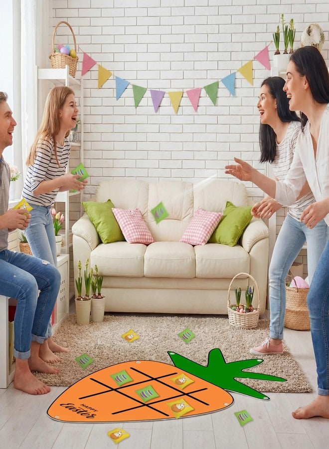ألعاب عيد الفصح من هولوفلاي، هدايا حفلات الجزر، لعبة إكس أو، لعبة رمي أكياس الفول، مناسبة للأنشطة العائلية في الأماكن المغلقة والمفتوحة، تتضمن سجادة جزر من اللباد و10 أكياس بيض على شكل أرنب. - Image 5