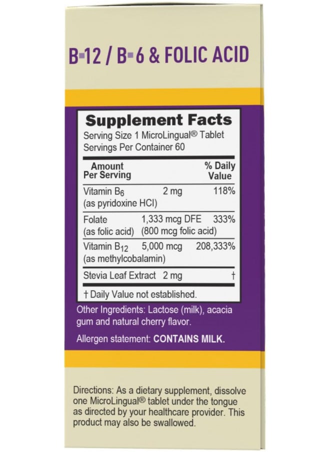 Superior Source Superior Source No Shot Vitamin B12 Methylcobalamin (5000 mcg), B6, Folic Acid, Quick Dissolve Sublingual Tablets, 60 Ct, Increase Energy, Healthy Heart, Boost Metabolism, Stress Support, Non-GMO  - Image 4