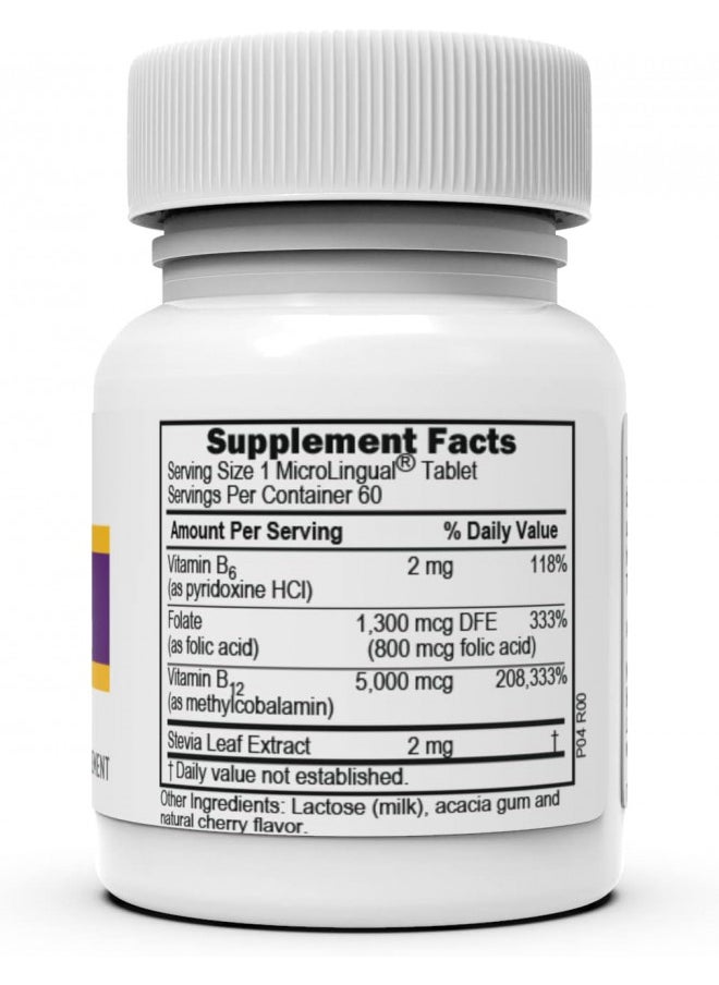 Superior Source Superior Source No Shot Vitamin B12 Methylcobalamin (5000 mcg), B6, Folic Acid, Quick Dissolve Sublingual Tablets, 60 Ct, Increase Energy, Healthy Heart, Boost Metabolism, Stress Support, Non-GMO  - Image 2