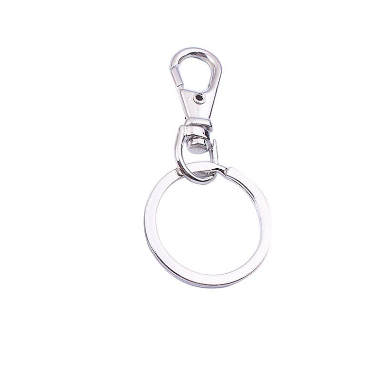 Zinc Alloy Keychain Hook Jewellery White K dog buckle +3.0 flat ring (2-piece set) 