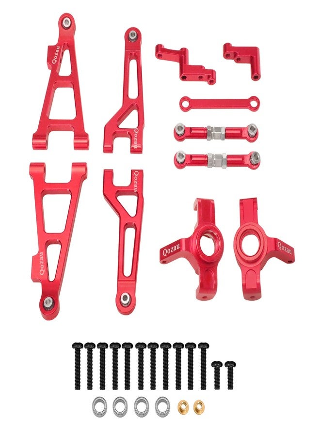 QOZAU Aluminum Upgrade Kit, Front Rear Suspension Arms, Steering Knuckles & Hubs, R168Z Bearings for 1/16 MJX Hyper GO H16BM H16GT H16DR 16208 16209 16210 RC Truck Car Accessories Parts (Rde) - Image 5