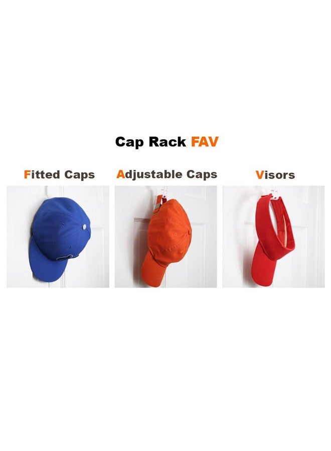 Perfect Curve Perfect Curve Hat Organizer Cap Rack FAV | Hat Racks | Hold up to 40 caps | Over Door Organizer for Baseball Hat | Fitted & Adjustable Caps & Visors | Door Slam Proof | 2 Straps | White  - Image 3