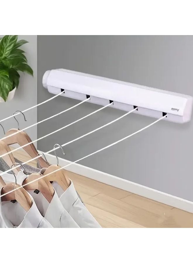 Retractable Wall Mounted Clothesline Hanger 4 Wires Space Saving Drying Rack - Image 4