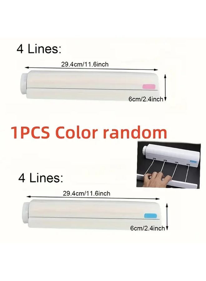 Retractable Wall Mounted Clothesline Hanger 4 Wires Space Saving Drying Rack - Image 1