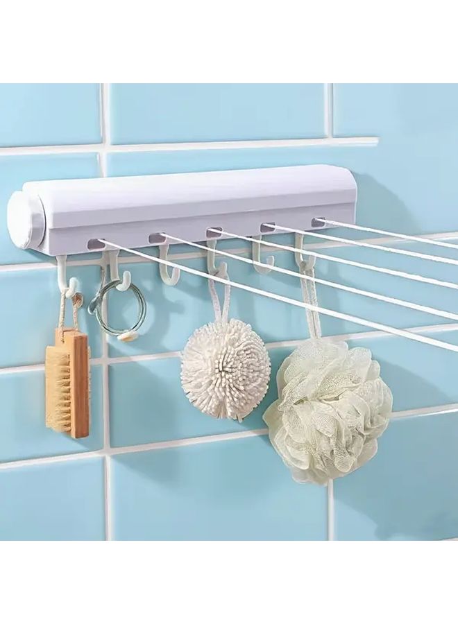 Retractable Wall Mounted Clothesline Hanger 4 Wires Space Saving Drying Rack - Image 5