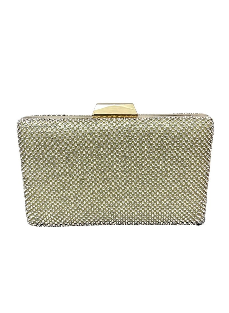 Vbranda Crystal Evening Clutch Bag with Chain Strap VS-34-GOLD - Image 1