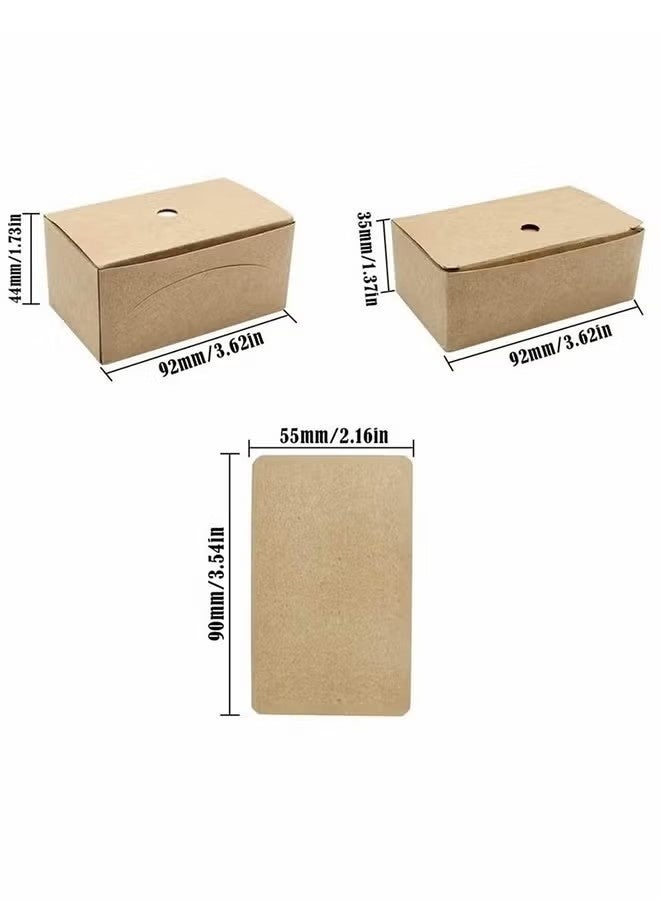 200Pcs Blank Business Card, Kraft Paper Learning Card, Note Card, Thanksgiving Day Message Gift Card (White, Cowhide color) - Image 3