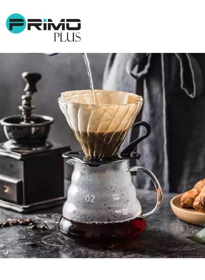 بريمو بلس أداة تقطير القهوة , منقط قهوة زجاجي، منقط قهوة V60 مع قاعدة، ملحقات تخمير بطيئة للمنزل والمقاهي والمطاعم - Image 3