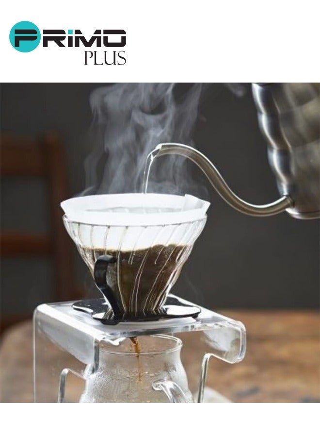 بريمو بلس أداة تقطير القهوة , منقط قهوة زجاجي، منقط قهوة V60 مع قاعدة، ملحقات تخمير بطيئة للمنزل والمقاهي والمطاعم - Image 4