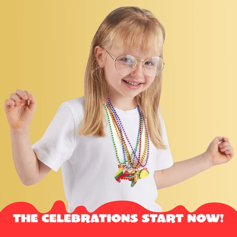 JOYIN 12 PCS Cinco de Mayo Fiesta Necklaces Bead- Mexican Birthday Party Favors Supplies Decorations, Luau Photo Props, Carnivals Event, Taco Tuesday - Image 5