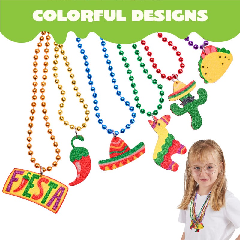 JOYIN 12 PCS Cinco de Mayo Fiesta Necklaces Bead- Mexican Birthday Party Favors Supplies Decorations, Luau Photo Props, Carnivals Event, Taco Tuesday - Image 2