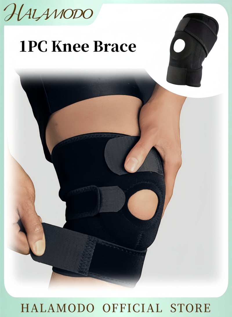 1PC Knee Brace for Men & Women Patellar Tendon Support Strap Open Patella Stabilizer with Adjustable Straps Knee Pads Support Knee Brace for Meniscus Tear Knee Compression Sleeve for Knee Pain