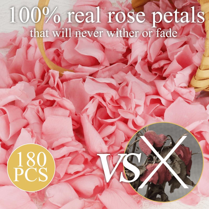 Koceko Dried Real Pink Rose Petals  Preserved Flower Petals 1.75oz for Valentine's Day Gifts Wedding Party Decor  Flower Girl  Dinner Table Centerpieces  Bridal Shower  Flower Confetti 50g - Image 3