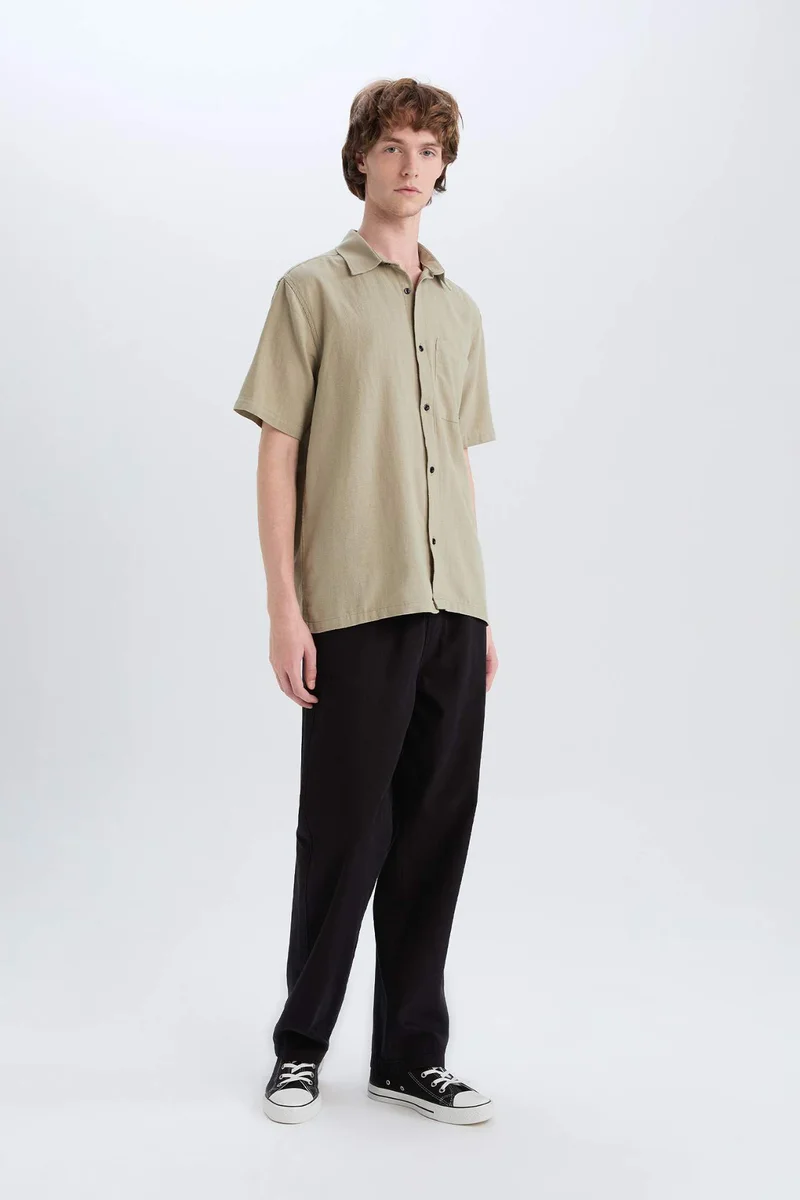 ديفاكتو Regular Fit Cotton Short Sleeve Shirt