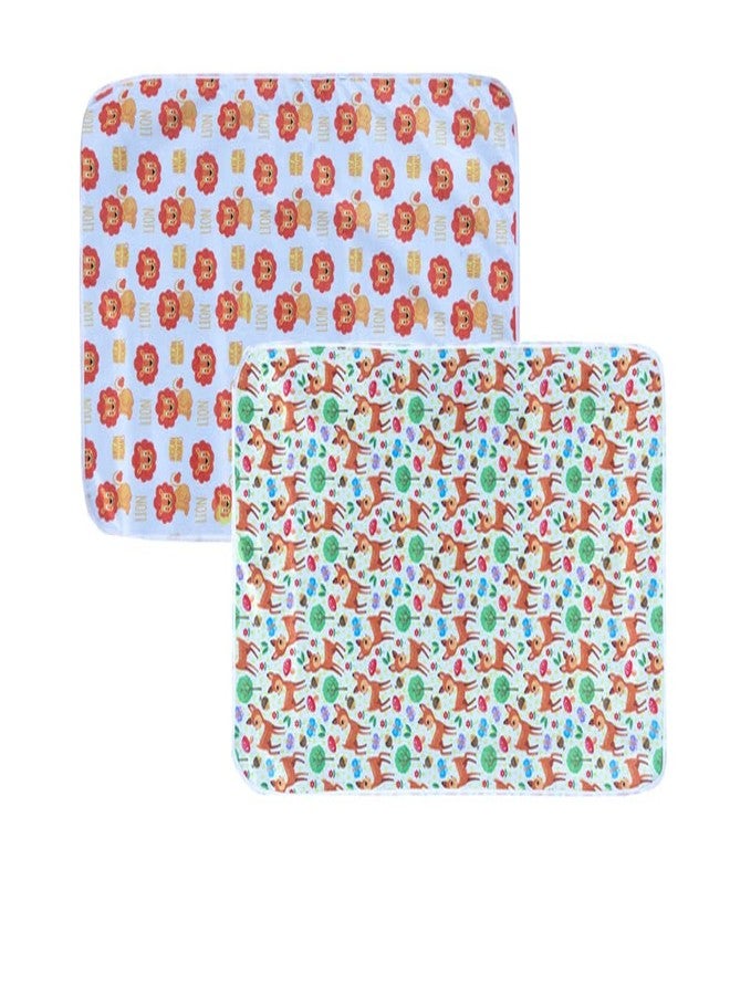 AAZEEM ملاءات بوليستر مقاومة للماء للأطفال حديثي الولادة من عزيم | واقي سرير للأطفال | فرشات جافة للأطفال مقاومة للماء ومنتجات للأطفال حديثي الولادة | عبوة من قطعتين | ذهبي | - Image 1