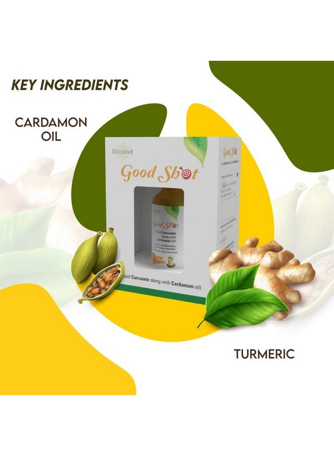 Streamline Good Shot | Liquid Curcumin (liposomal) with Cardamom Oil | Immune & Joint Support | Restores Skin Glow & Tightens Wrinkles | 1 Bottle of 30ml Pack - Image 3