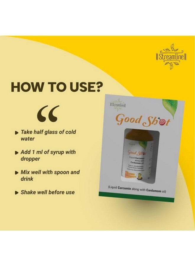 Streamline Good Shot | Liquid Curcumin (liposomal) with Cardamom Oil | Immune & Joint Support | Restores Skin Glow & Tightens Wrinkles | 1 Bottle of 30ml Pack - Image 5