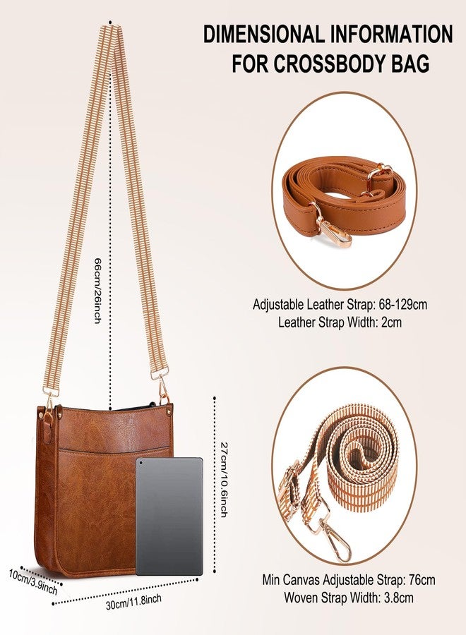 ISEYOU Crossbody Bags for Women, Vegan Leather Crossbody Purse with 2PCS Adjustable Strap, Trendy Cross Body Bag with Zipper, Multiple Pockets Handbags Shoulder Bag for Daily Work Travel - Image 5