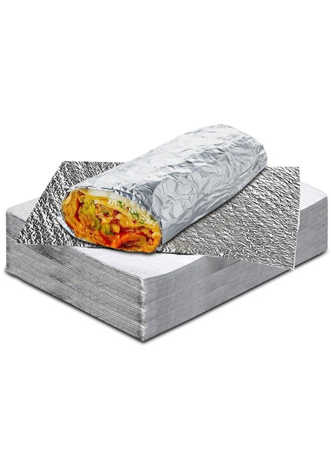 XpressPak Insulation Sandwich Wrapping Paper Aluminum Foil Sheets - [50 Pack] - (14" x 10.3") - Aluminum Foil Sandwich Wrap Sheets For Sandwich Wraps, Burritos and BBQ - Image 1
