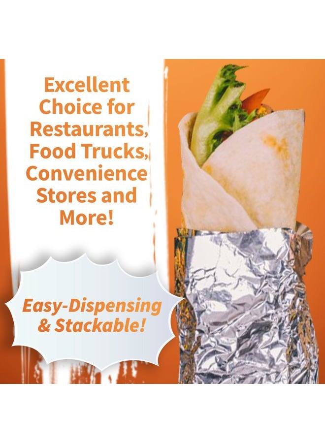 XpressPak Insulation Sandwich Wrapping Paper Aluminum Foil Sheets - [50 Pack] - (14" x 10.3") - Aluminum Foil Sandwich Wrap Sheets For Sandwich Wraps, Burritos and BBQ - Image 4