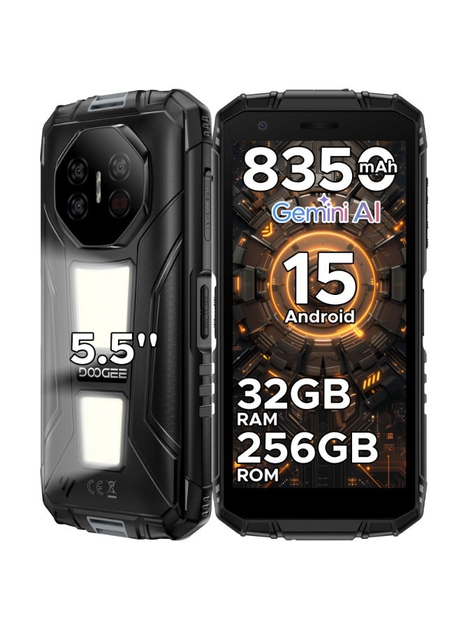 DOOGEE Fire 3 Max Unlocked Rugged Smartphone, Android 15 Rugged Phone, 32GB+256GB/2TB, Rugged Cell Phone with 5.5" HD Display, 8350mAh, 48MP+20MP Night Vision - Image 1
