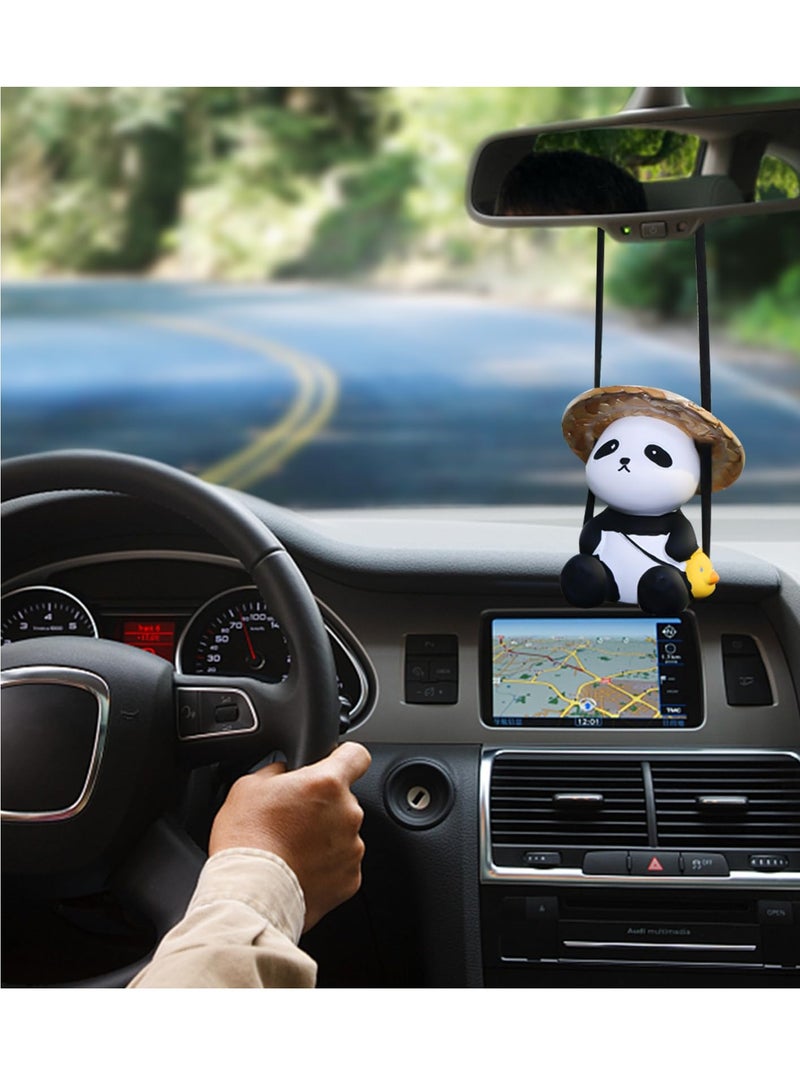 Excefore Car Hanging Accessories, Swinging Panda Car Hanging Ornament Interior, Car Decoration, Mirror Hanging Car Interior Accessories, for Car Rear View Mirror, Gardening Hanging - Image 4