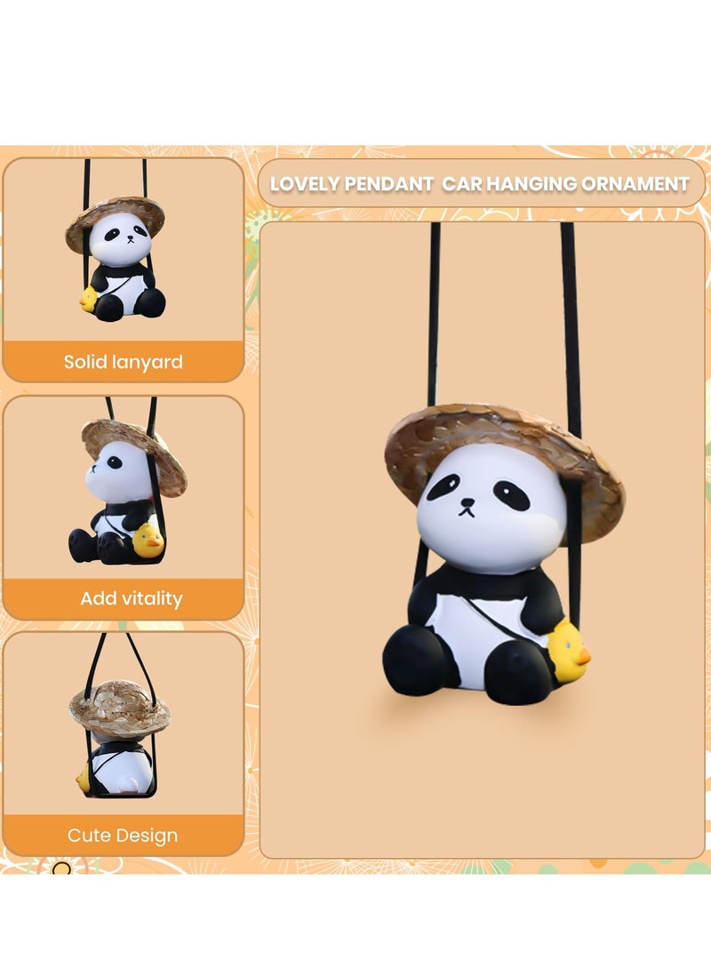 Excefore Car Hanging Accessories, Swinging Panda Car Hanging Ornament Interior, Car Decoration, Mirror Hanging Car Interior Accessories, for Car Rear View Mirror, Gardening Hanging - Image 3