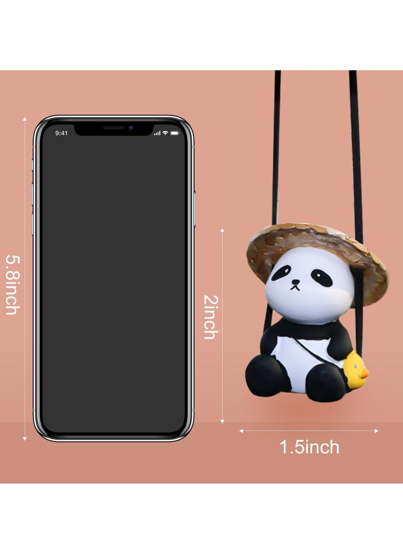 Excefore Car Hanging Accessories, Swinging Panda Car Hanging Ornament Interior, Car Decoration, Mirror Hanging Car Interior Accessories, for Car Rear View Mirror, Gardening Hanging - Image 2