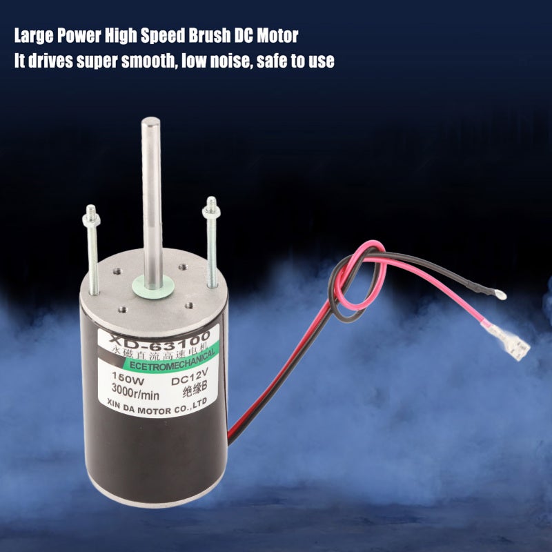 XD Brush DC Motor: 12V/24V 3000/5500RPM 150W - Copper Wire Windings Low Heat Long Life High Speed DC Motor for Lawn Mower Polishing Machine Cutting Machine Electric Drill Toys Small Water Pump - Image 2