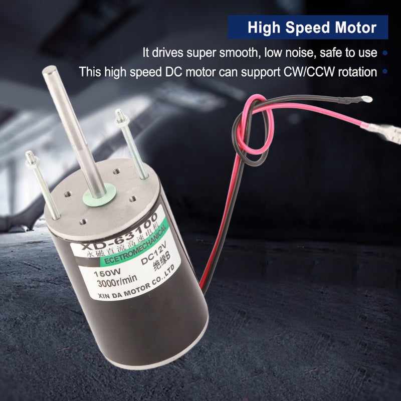 XD Brush DC Motor: 12V/24V 3000/5500RPM 150W - Copper Wire Windings Low Heat Long Life High Speed DC Motor for Lawn Mower Polishing Machine Cutting Machine Electric Drill Toys Small Water Pump - Image 3