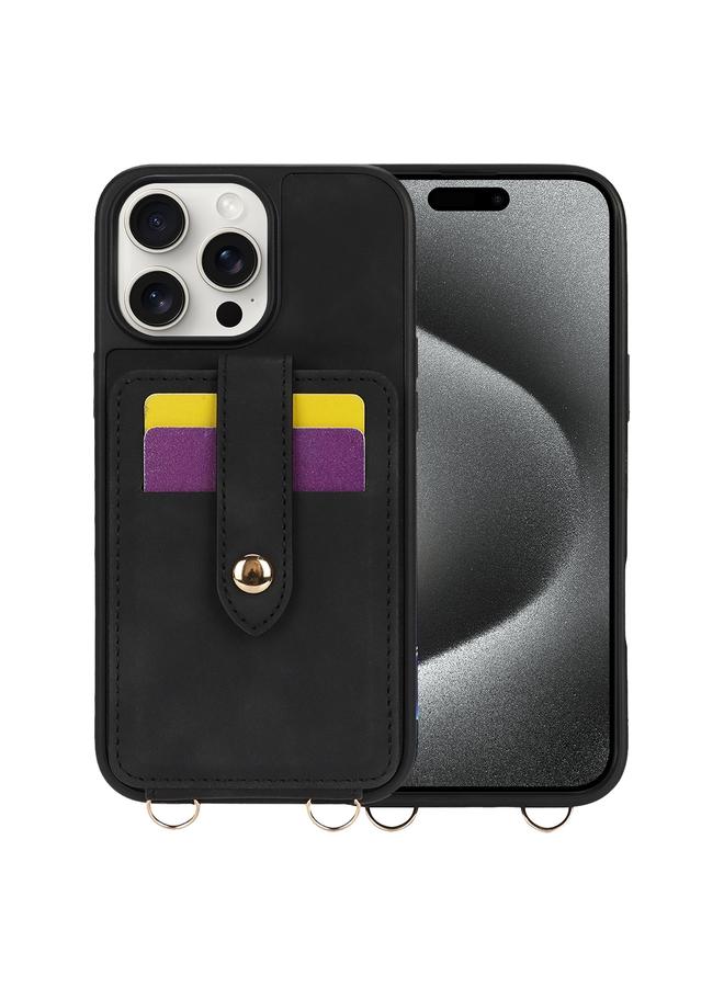 S-TOP Case For iPhone 15 Pro Crossbody Skin Card Bag Lanyard Phone Case - Image 1