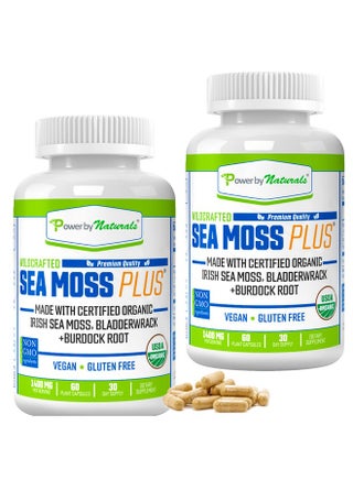 Certified Organic Sea Moss Plus (2Pk) Wildcrafted Irish Sea Moss And Bladderwrack Burdock Root Capsules Vegan Seamoss Pills For Cell Health No Filler Pure Sea Moss Capsules - pzsku/Z92E5FE5EFFE0054F6DB3Z/45/_/1695133981/4dfae57c-c32f-4513-a6ab-52717a12206f