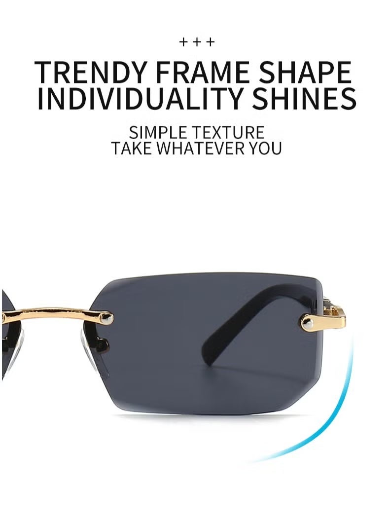Gecomo New Rimless Fashion Trend Sunglasses Personalized Sunglasses UV Protection Unisex - Image 4