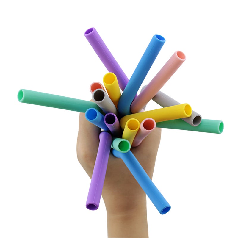 2 Sets of Silicone Reusable Folding Bent Drinking with Cleaning Brush and Case ( ) - Image 4
