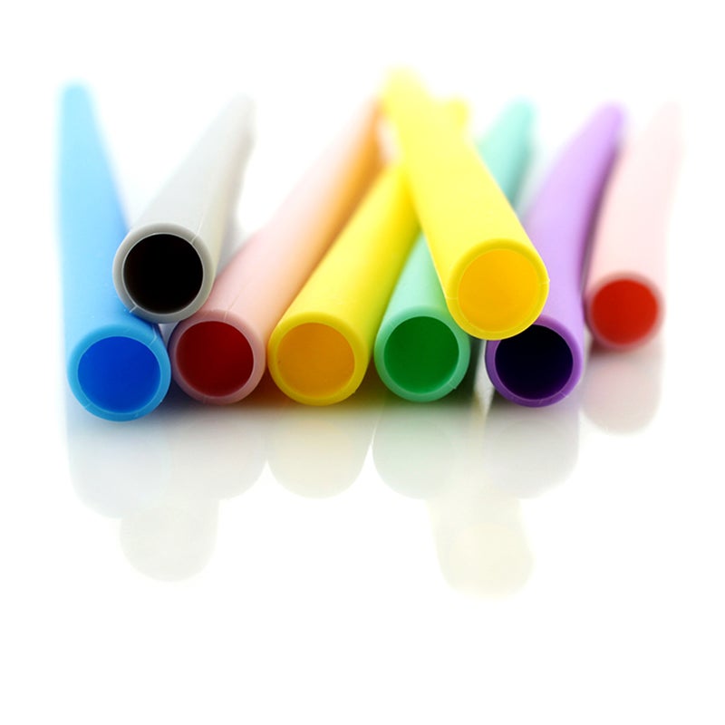 2 Sets of Silicone Reusable Folding Bent Drinking with Cleaning Brush and Case ( ) - Image 1