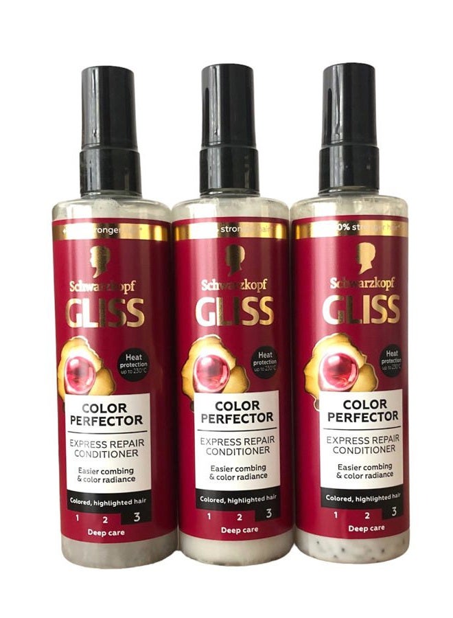 GLISS Hair Repair Leave-in Conditioner, Color Guard Express Repair for Colored or Highlighted Hair, 6.8 Ounces (Pack of 3) - Image 1