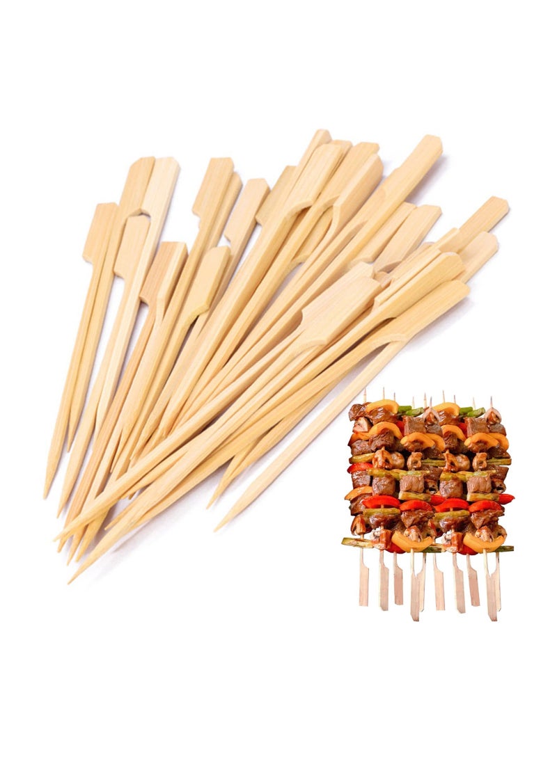 Y&D Bamboo Skewers, 6 inch Sticks for Cocktail, 100PCS Shish Kabab Skewers Wide Flat Paddle Wooden Barbeque, Grilling, Appetizers, Food Picks, Cocktail Picks Party  - Image 1