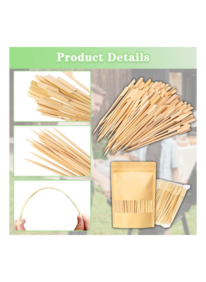 Y&D Bamboo Skewers, 6 inch Sticks for Cocktail, 100PCS Shish Kabab Skewers Wide Flat Paddle Wooden Barbeque, Grilling, Appetizers, Food Picks, Cocktail Picks Party  - Image 3