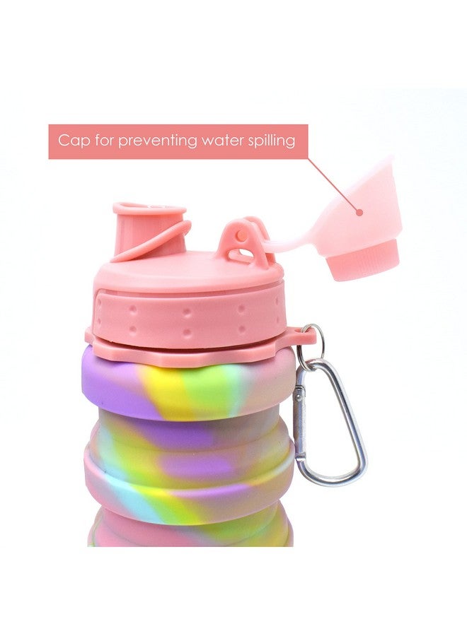 Kiditos Expandable Silicone Sipper Water Bottle For Kids For Sports, Trekking, Cycling, Gym, School Water Bottle With Snap Hook, Pink (Pack Of 1 Unit), 500 Milliliter - 500 Ml - Image 3