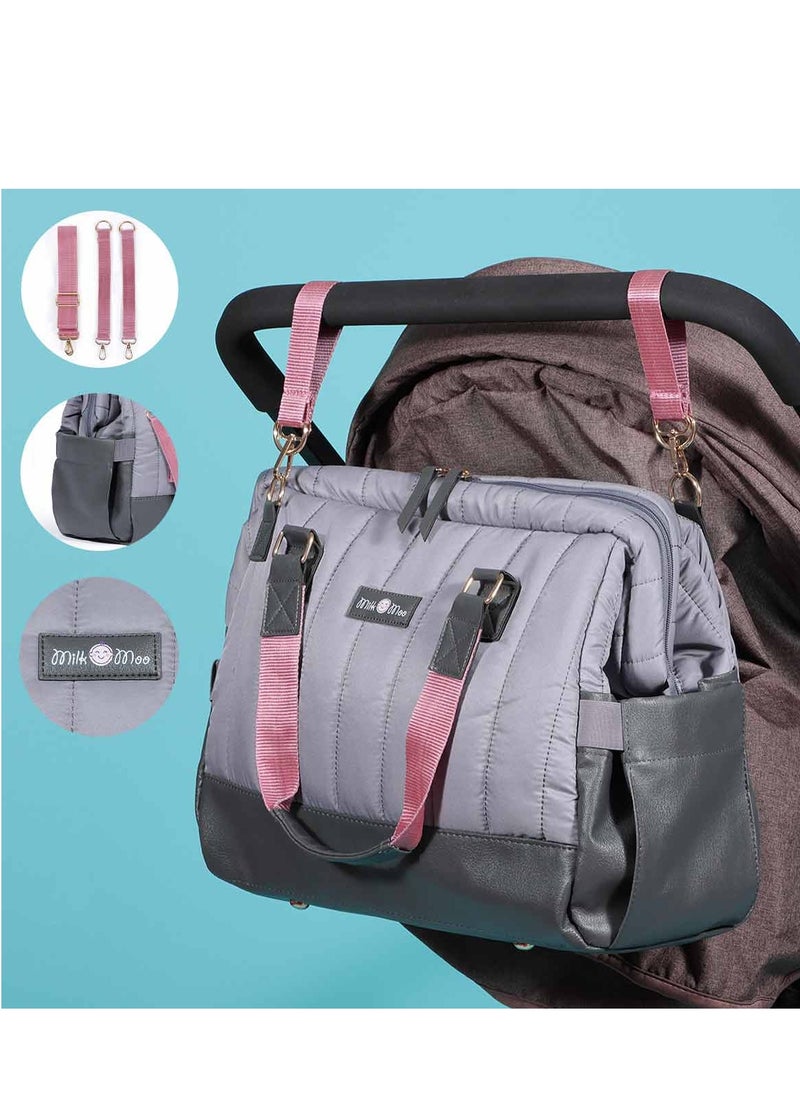 Milk & Moo - Milk&Moo Diaper Bag, Dark Gray - Image 1