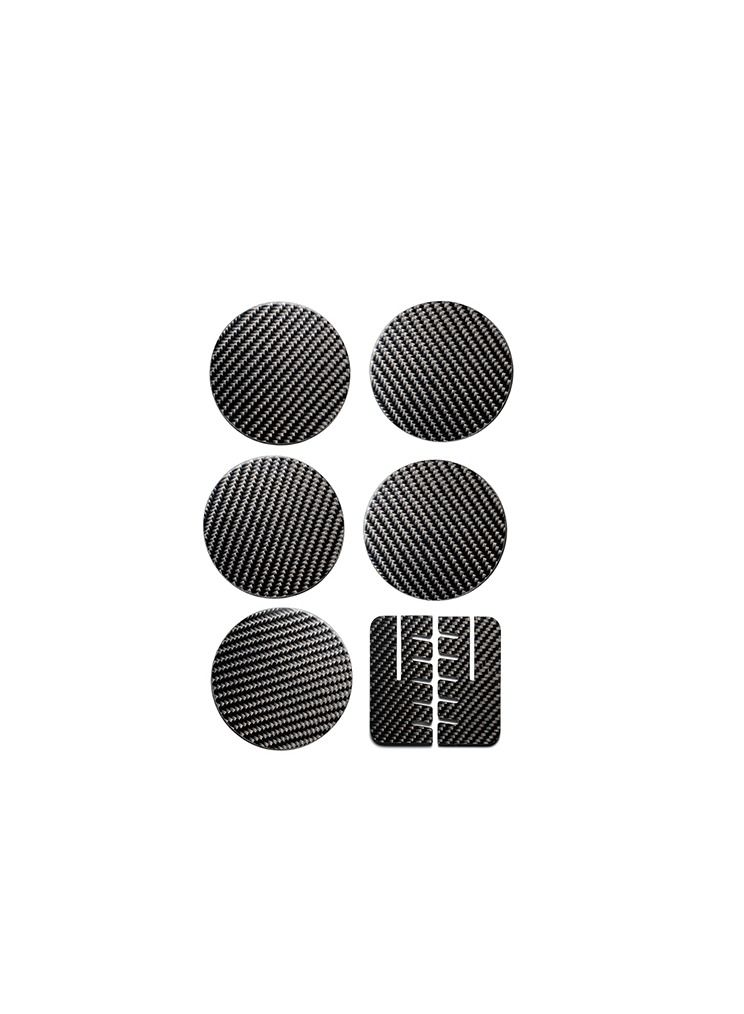 سي ار بي ان كوستر دائري من ألياف الكربون الحقيقية ، مجموعة من 5 مع حامل ، وقواعد للمشروبات ، وحصائر مقاومة للحرارة ، وأثاث حماية كوستر القهوة - المنزل والمكتب - Image 2