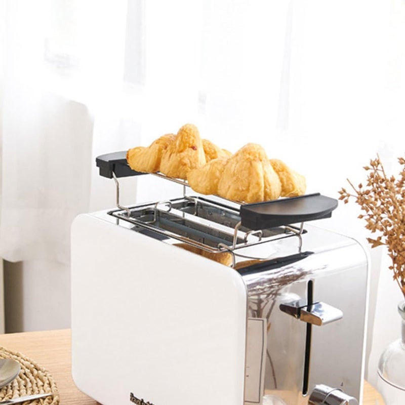 Cabilock Stainless Steel Sandwich Bread Baking Rack for Toaster - Toast Warming Rack with Clips Compact Kitchen Accessory for Breakfast and Family Meals - Image 4