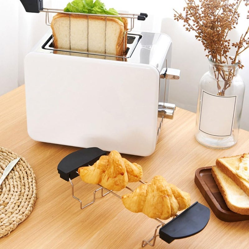 Cabilock Stainless Steel Sandwich Bread Baking Rack for Toaster - Toast Warming Rack with Clips Compact Kitchen Accessory for Breakfast and Family Meals - Image 3