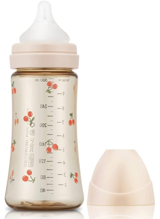 Grosmimi PPSU Baby Bottle, BPA Free (10oz Cherry_Rose Gold) - Image 1