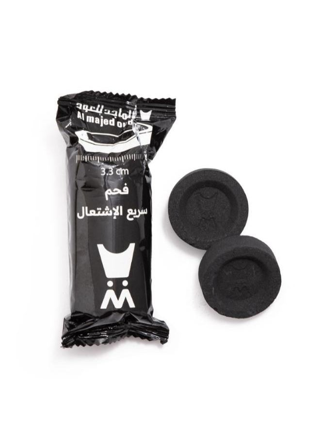 الماجد للعود فحم سريع الاشتعال حجم 3.3 سم 30 قطعة  - Image 1