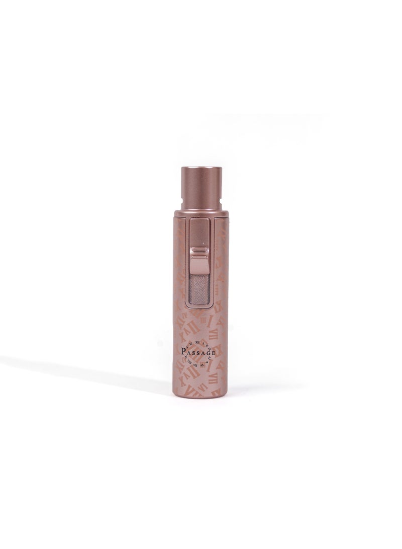 باسيدج ولاعة PASSAGE ميني – محمولة وقابلة لإعادة التعبئة للاستخدام مع العود والشواية والرحلات – مقاومة للرياح – لون ذهبي وردي - Image 1