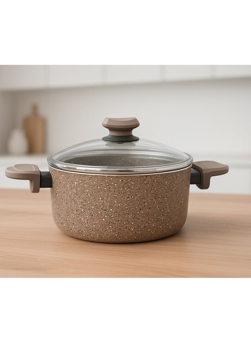 او ام اس OMS 3110 - طاجن جرانيت بني غير لاصق مقاس 28 سم. صنع في تركيا - Image 2