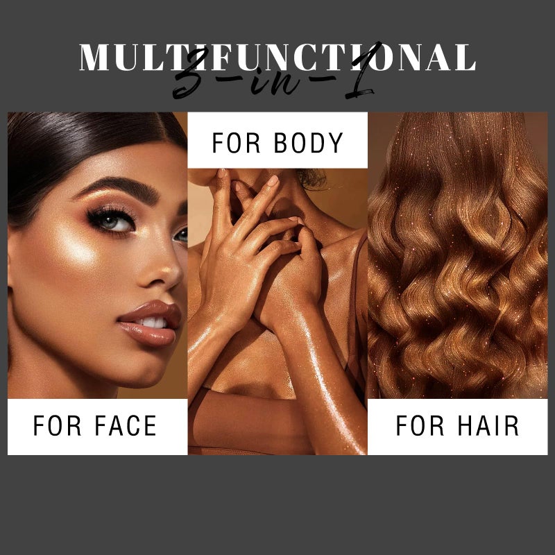 HOSAILY Body Glitter Spray - Bronze Body Shimmer for Face, Hair & Body, Moisturizing Luminizer Glow Illuminator, Quick-Drying Sparkling Glitter Spray Liquid Highlighter Makeup (#04) - Image 2