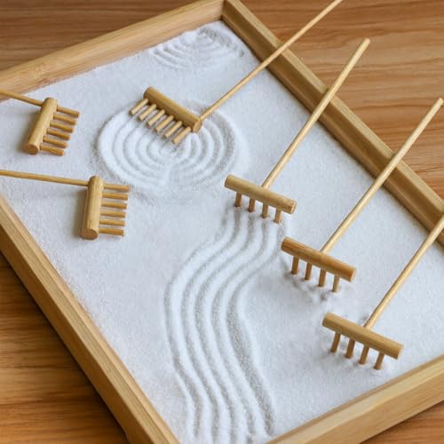 BangBangDa Mini Zen Garden Rake Tool - Japanese Tabletop Rock Sand Garden Tools Accessories Desktop Meditation Zen Decor Zen Gifts Office Relaxation Adult Toy Man Women Unique Stress Relief Birthday Gifts - Image 1