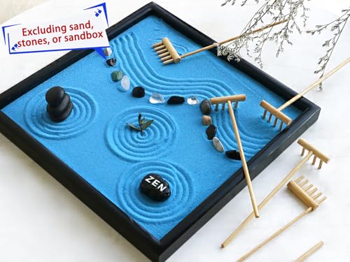 BangBangDa Mini Zen Garden Rake Tool - Japanese Tabletop Rock Sand Garden Tools Accessories Desktop Meditation Zen Decor Zen Gifts Office Relaxation Adult Toy Man Women Unique Stress Relief Birthday Gifts - Image 4